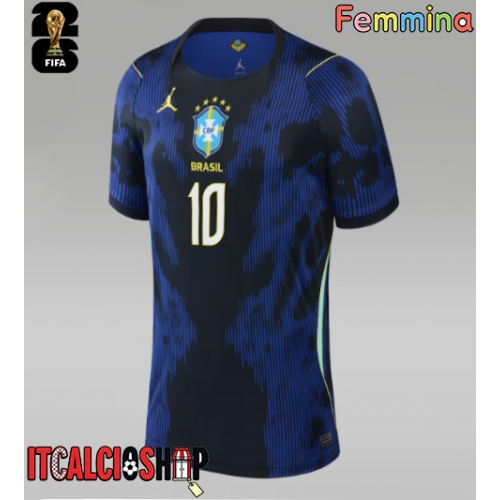 Brasile Neymar Jr #10 Seconda Maglia Femmina Mondiali 2026 Manica Corta
